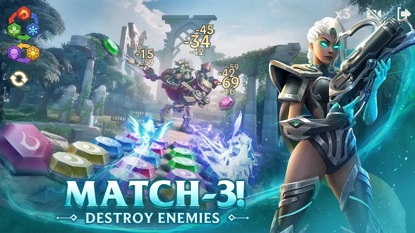 Puzzles & Chaos：Frozen Castle 魔幻题材的移动端三消+策略游戏 - 游戏截图